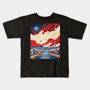 Daejeon South Korea Starry Night Travel Tourism Retro Vintage Kids T-Shirt